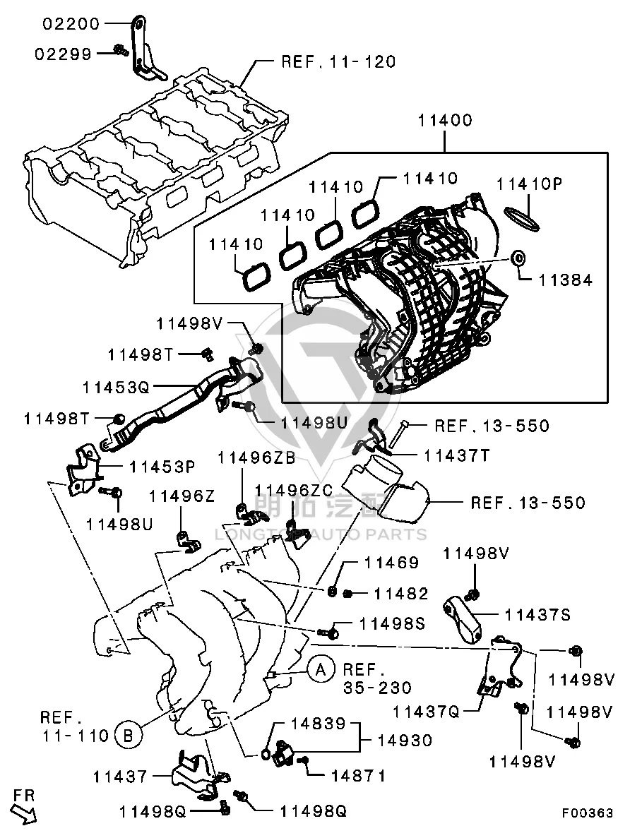 Intake Manifold 1540A-696 1540A696 for Mitsubishi GA9W
