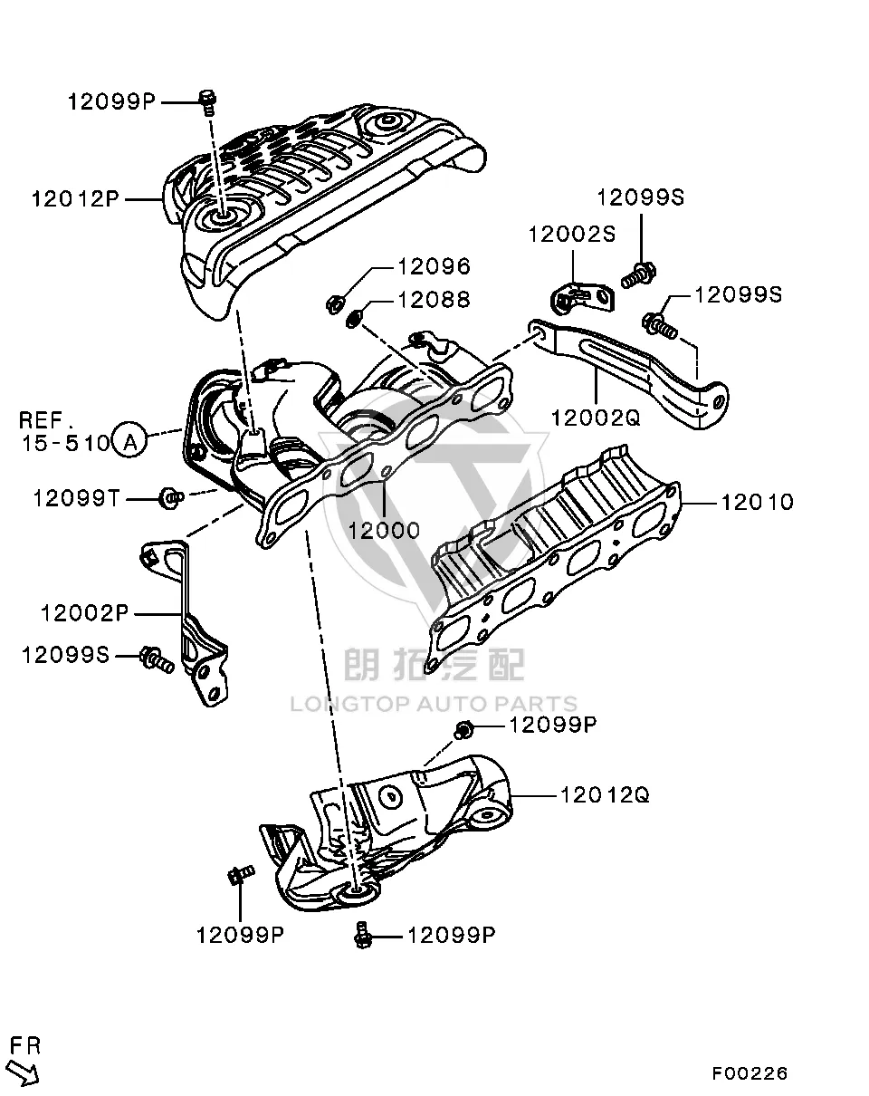 Exhaust Manifold 1555A-412 1555A412 for Mitsubishi CV5W