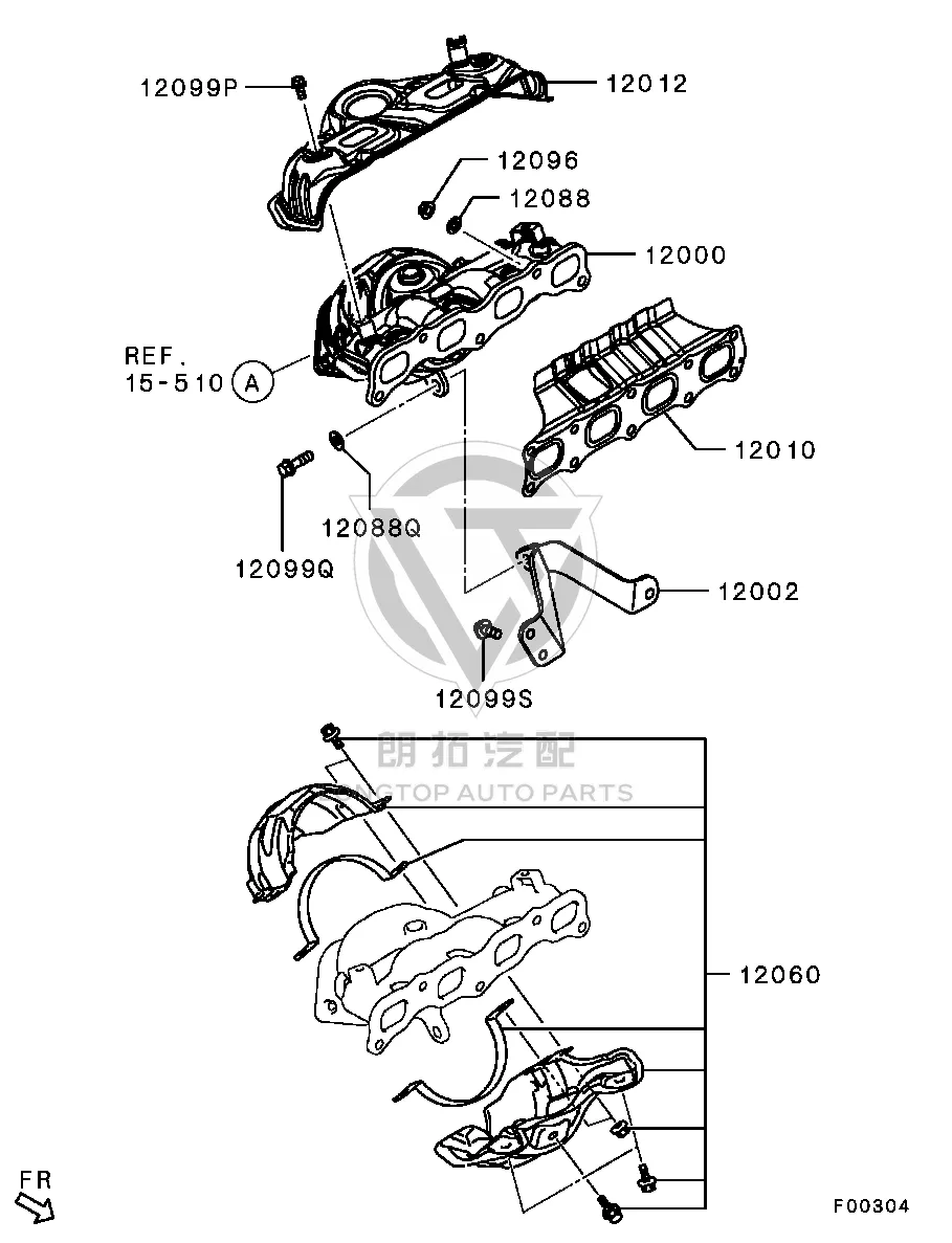 Exhaust Manifold 1555A-756 1555A756 for Mitsubishi GA2W