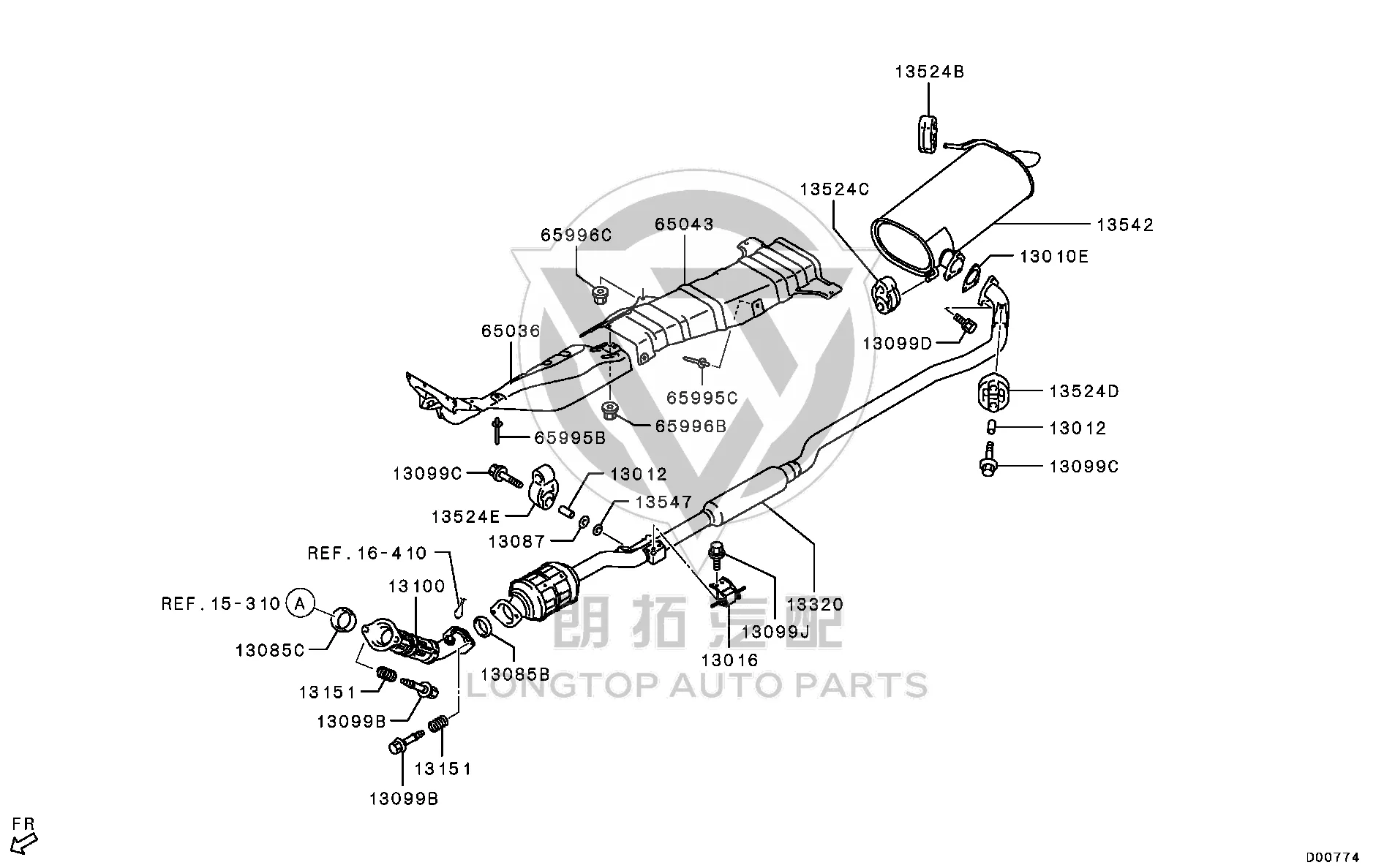 Exhaust Pipe Hanger (Rear) 1577A-677 1577A677 for Mitsubishi GF7W
