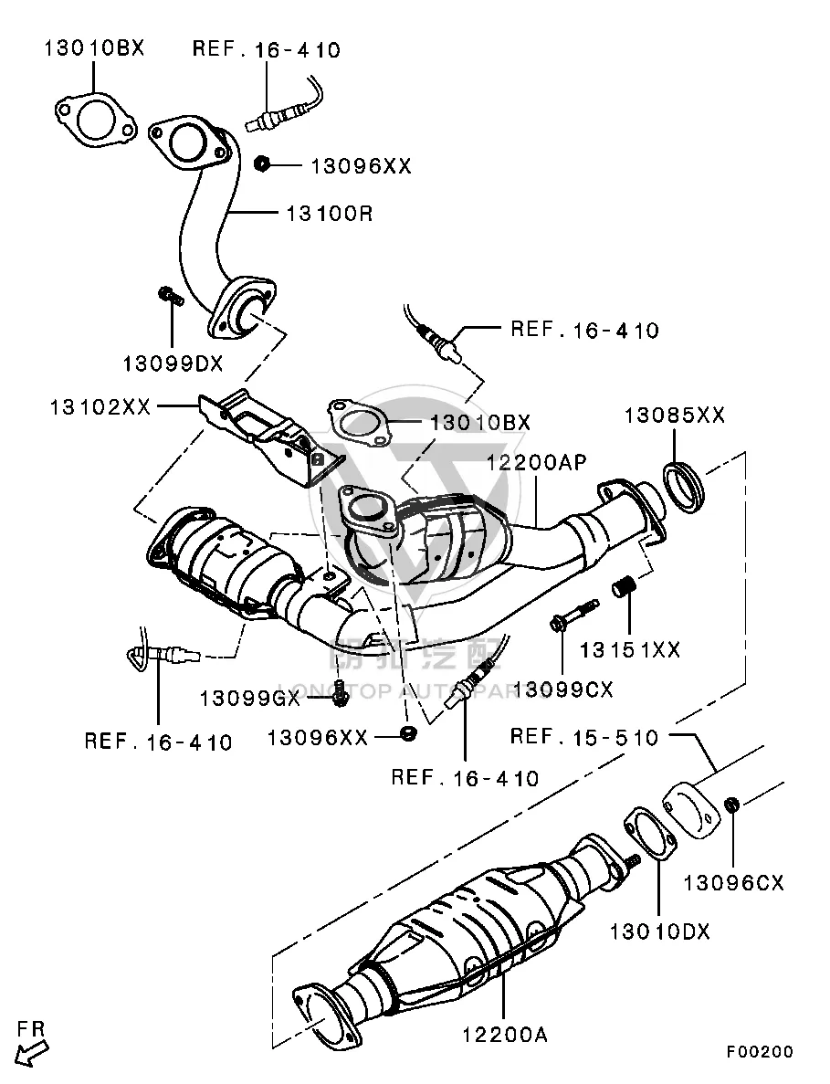Three-way Catalytic Converter 1584A-833 1584A833 for Mitsubishi V93W