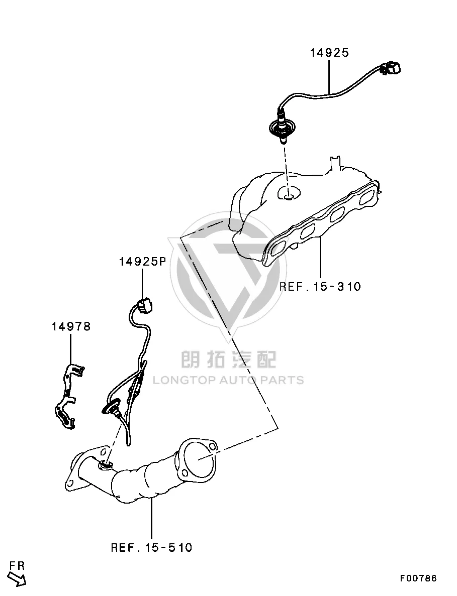 Oxygen Sensor (Rear) 1588A-584 1588A584 for Mitsubishi GA9W