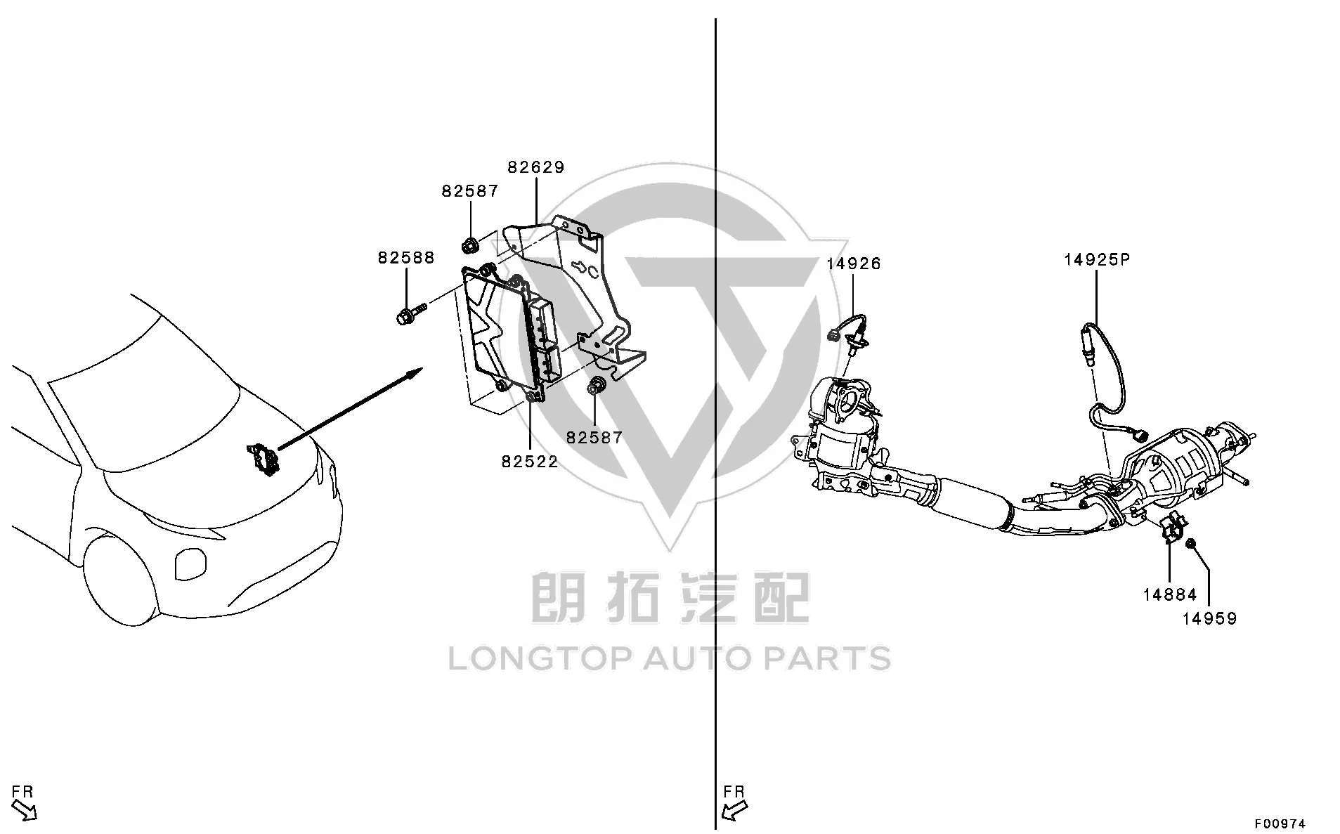 Oxygen Sensor (rear) 1588A-738 1588A738 for Mitsubishi GM2W