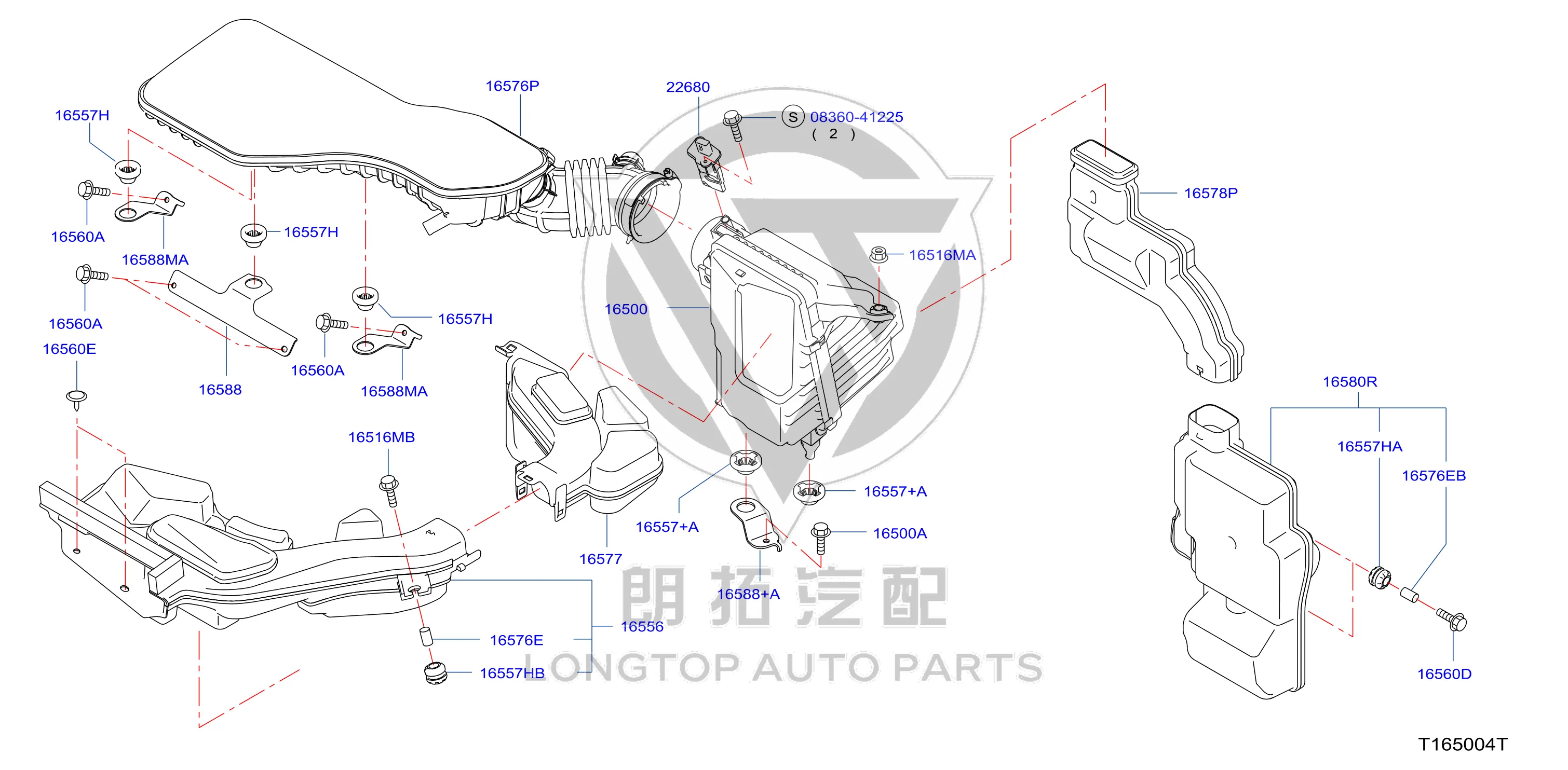 Air Filter Intake Pipe (Front) 16554-4CL1A 165544CL1A for Nissan