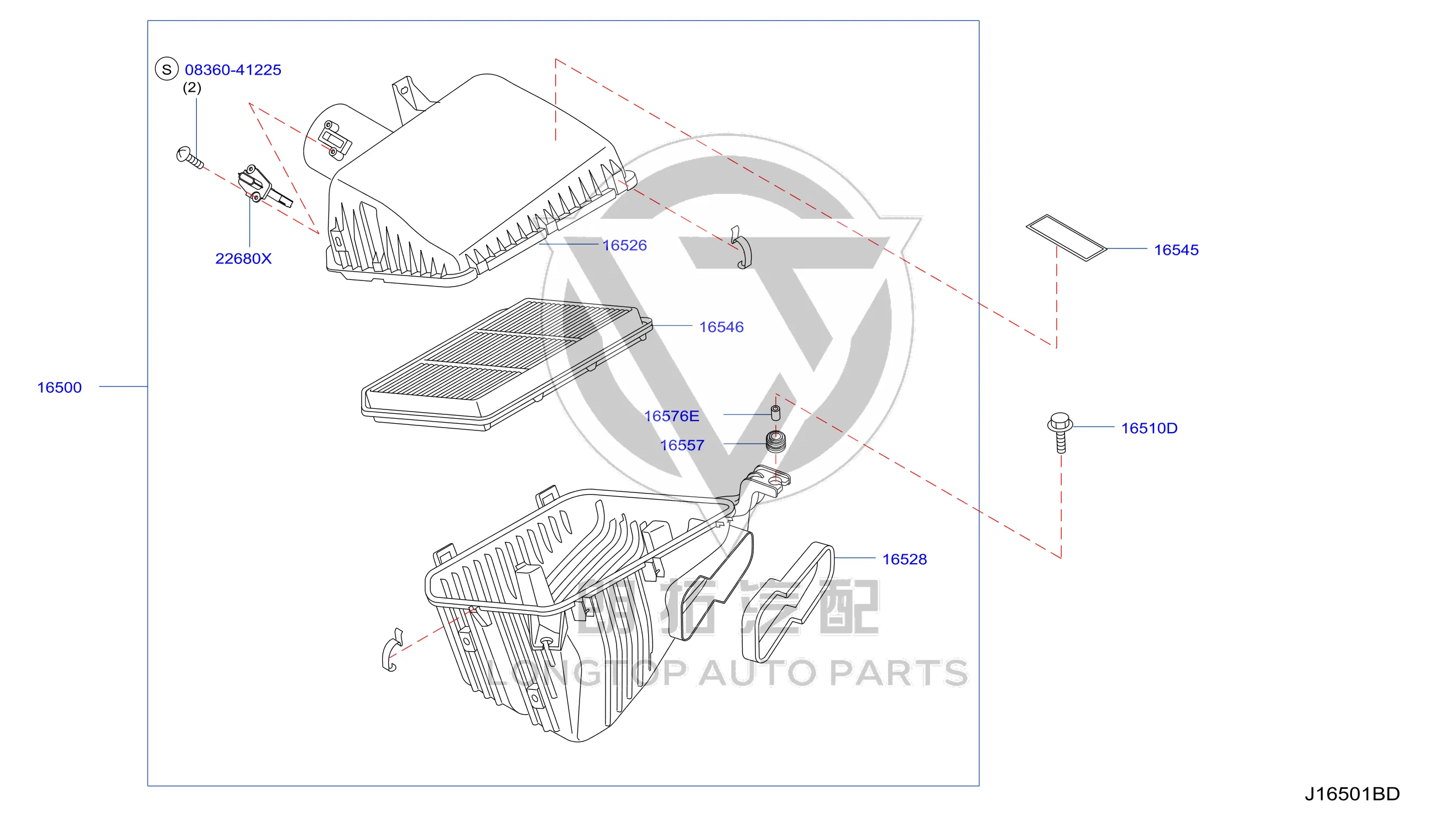 Air Filter 16546-1LK0E 165461LK0E for Infiniti