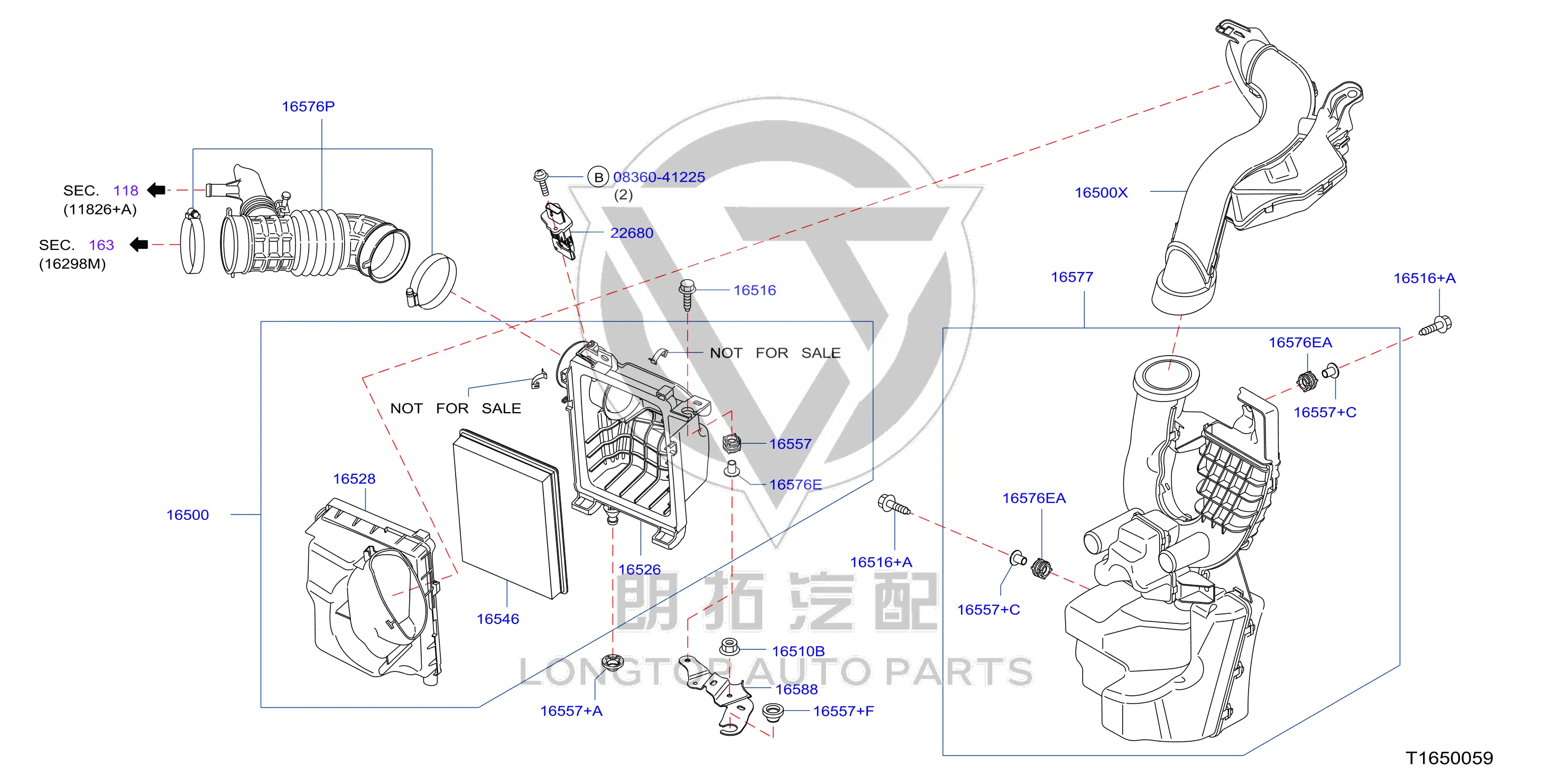 Air Compartment (Left) 16546-JG30A 16546JG30A for Nissan