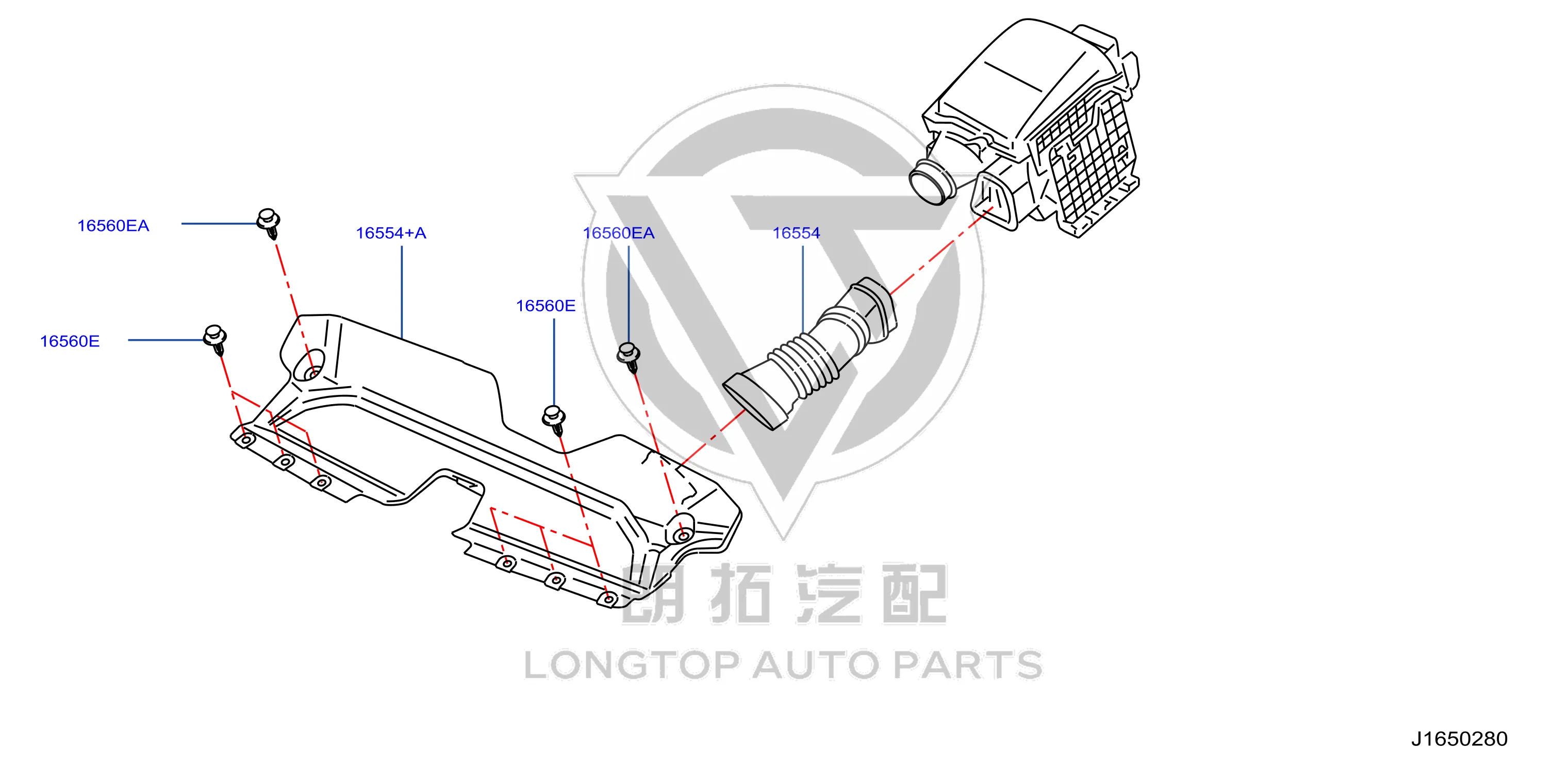 Air Cleaner Intake Pipe 16554-4GD1A 165544GD1A for Infiniti