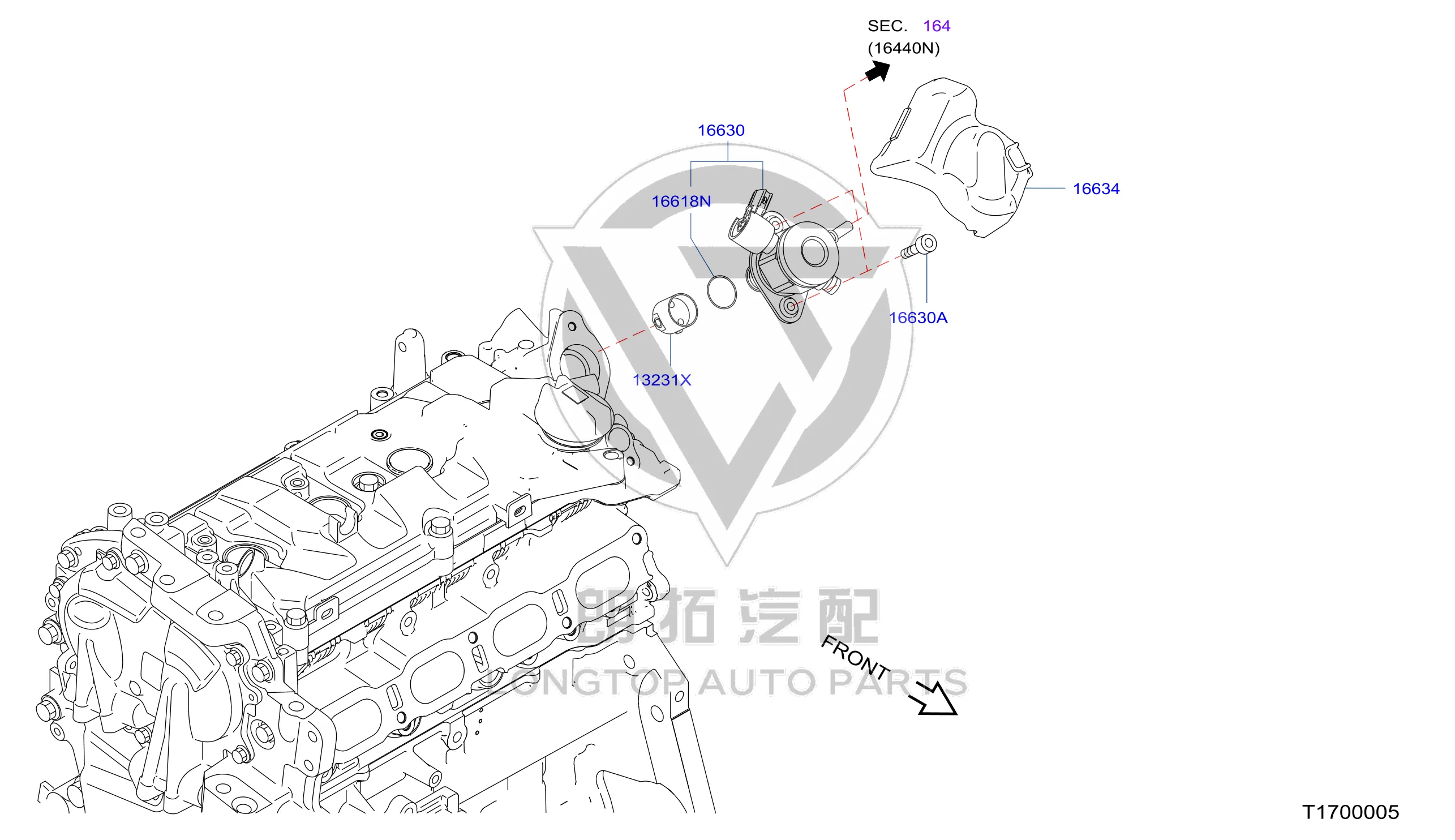 High-pressure oil pump 16630-5TA0B 166305TA0B for Nissan