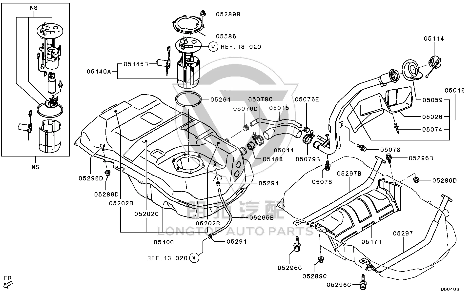 Fuel Tank 1700B-265 1700B265 for Mitsubishi GA1W