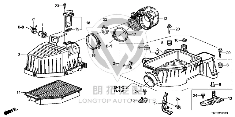 Air Filter 17220-RR2H00 17220RR2H00 for Honda