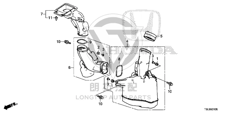 Air Resonator 17230-50NH0 1723050NH00 for Honda