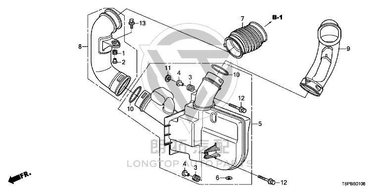 Air resonator 17230-57RH0 1723057RH00 for Honda