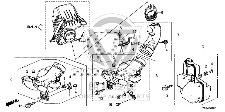 Air resonator 17230-5LAH0 172305LAH00 for Honda