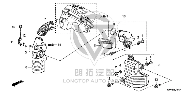 Air resonator 17230-RZP-G00 17230RZPG00 for Honda
