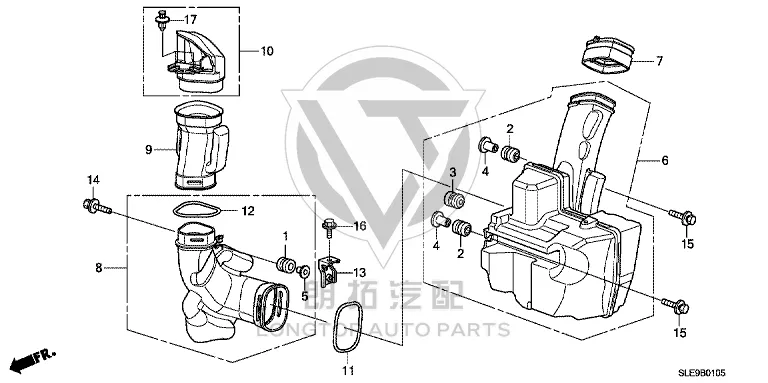 Air resonator 17231-RLF-000 17231RLF000 for Honda