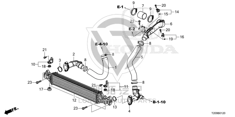 Booster Intercooler 19710-64CH01 1971064CH01 for Honda