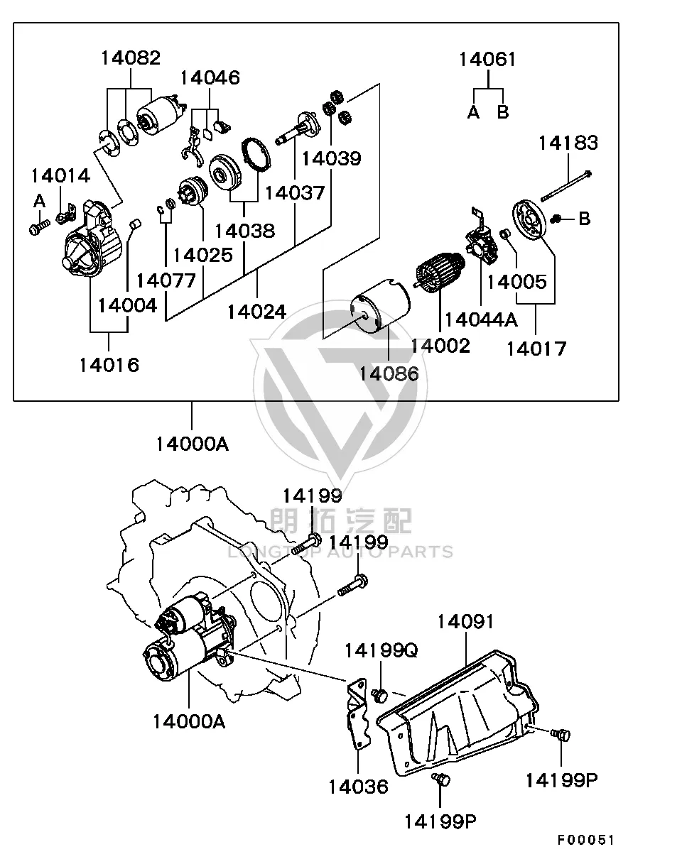 Starter Motor 1810A-001 1810A001 for Mitsubishi CS7A