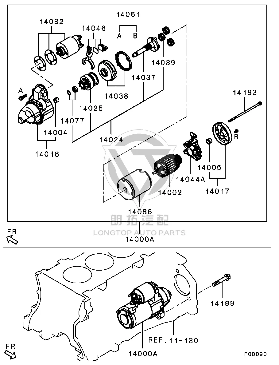 Starter Motor 1810A-205 1810A205 for Mitsubishi CV2W