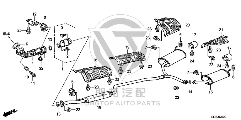 Three-way Catalytic Converter (Rear) 18150-R40H00 18150R40H00 for Honda