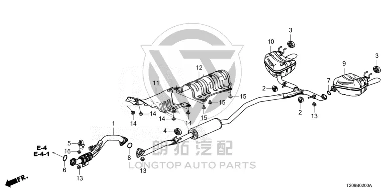 Exhaust Pipe (Right Rear) 18307-T31-H02 18307T31H02 for Honda