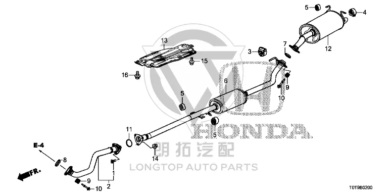 Exhaust Pipe Middle 18220-T0WH0 18220T0WH01 for Honda