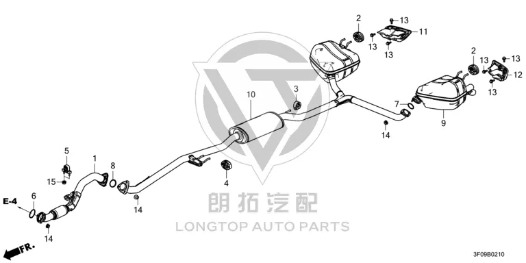 Exhaust Pipe Decorative Cover (Right) 18310-3B4H1 183103B4H1 for Honda