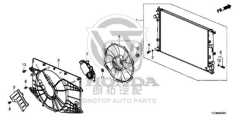 Radiator Fan Motor (Left) 19030-6N1-H01 190306N1H01 for Honda