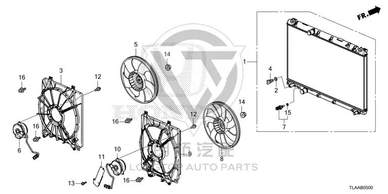 Radiator Fan Motor (Right) 38616-5PAA01 386165PAA01 for Honda