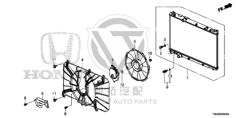 Radiator Fan Cowl (Left) 190155-TZH01 190155TZH01 for Honda