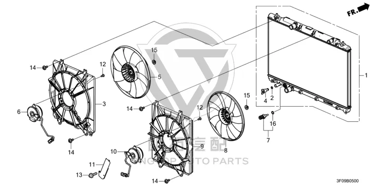Tank Fan Blade (Left) 19020-5PAA01 190205PAA01 for Honda
