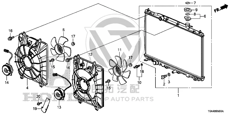 Radiator 19010-R5A-A51 19010R5AA51 for Honda