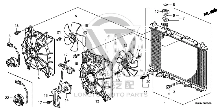 Condenser Electronic Fan Motor 38616-RZAA-01 38616RZAA01 for Honda