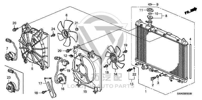 Radiator Fan Motor 19030-RZAA0 19030RZAA01 for Honda
