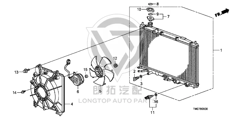 Radiator Fan Cover 19015-RB0-004 19015RB0004 for Honda