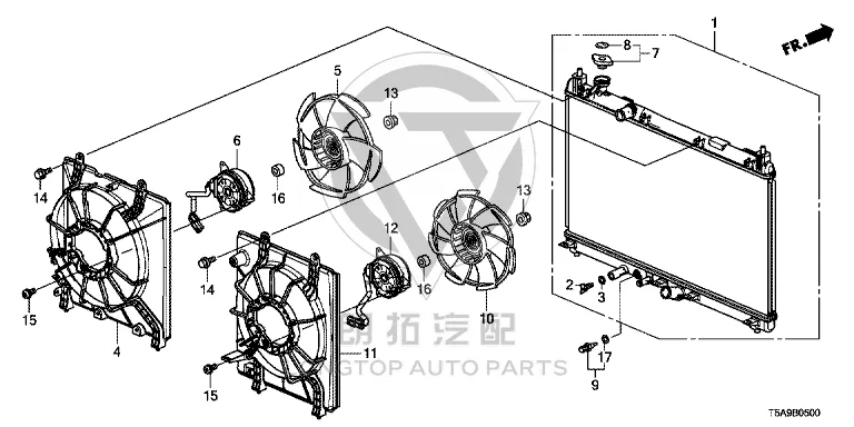 Radiator Fan Motor 19030-5R3H0 190305R3H01 for Honda