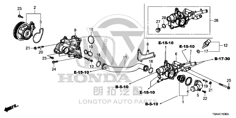 Water Pump 19200-59B03 1920059B03 for Honda