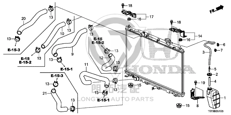 Radiator Outlet Pipe 19502-R5G-H00 19502R5GH00 for Honda
