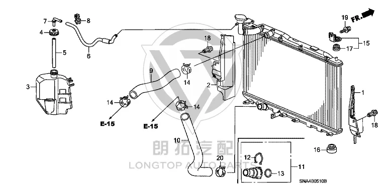 Radiator Inlet Pipe 19501-RNA-A01 19501RNAA01 for Honda Siming