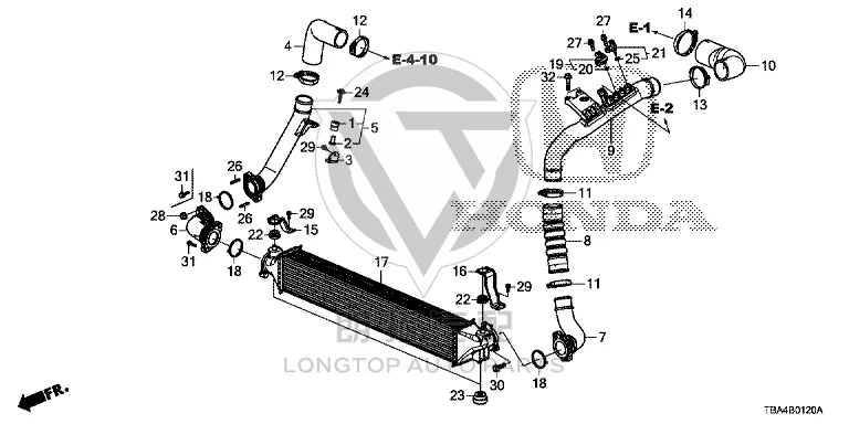 Charge Intercooler Intake Pipe 17283-5AAA0 172835AAA01 for Honda