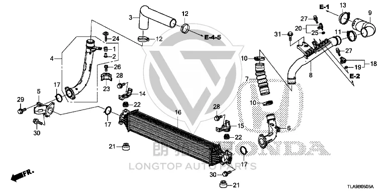 Booster Intercooler Bracket (Right) 19701-5PCH0 197015PCH0 for Honda