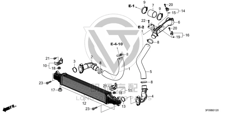 Booster Intercooler Bracket Adhesive (Lower) 74172-TLAA01 74172TLAA01 for Honda