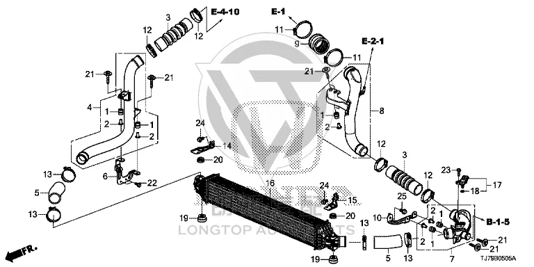 Booster Intercooler 19710-6P7H01 197106P7H01 for Honda