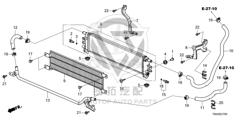 Booster Intercooler 1J010-5RDH0 1J0105RDH01 for Honda