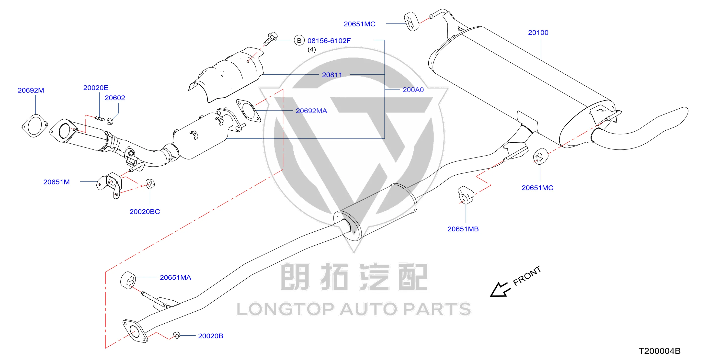 Exhaust Pipe Lifting Lug 20651-JG30A 20651JG30A for Nissan