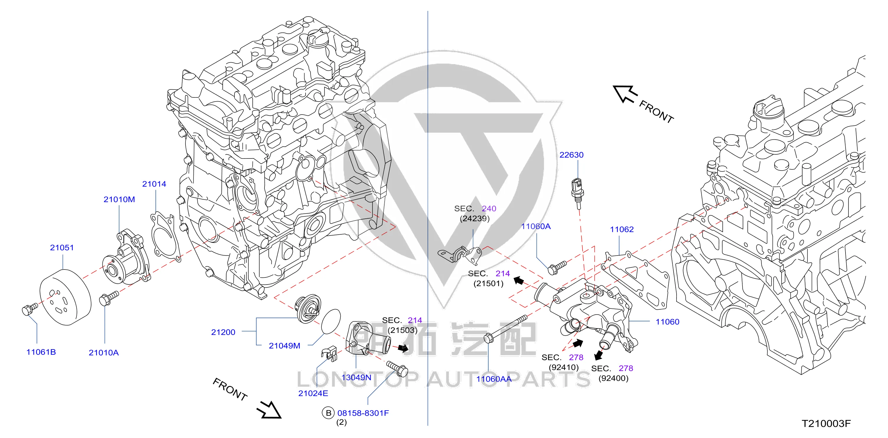 Thermostat 21200-ED00A 21200ED00A for Nissan