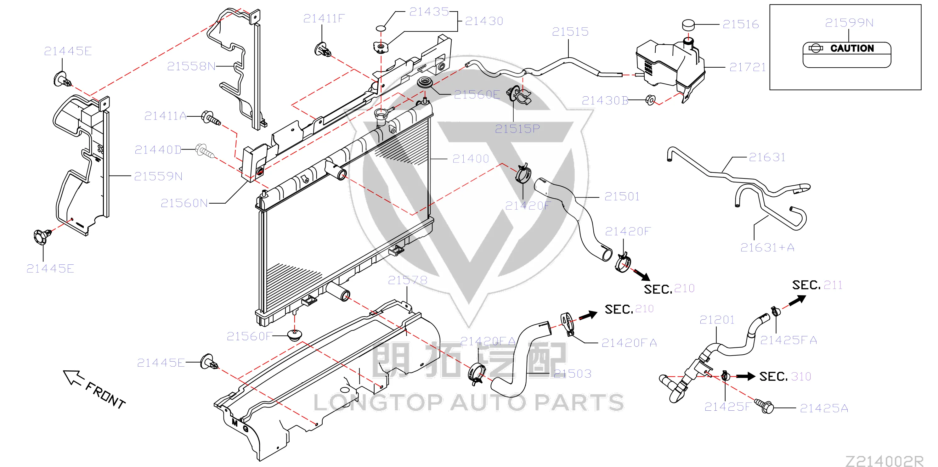 Coolant Reservoir 21711-4CL0A 217114CL0A for Nissan