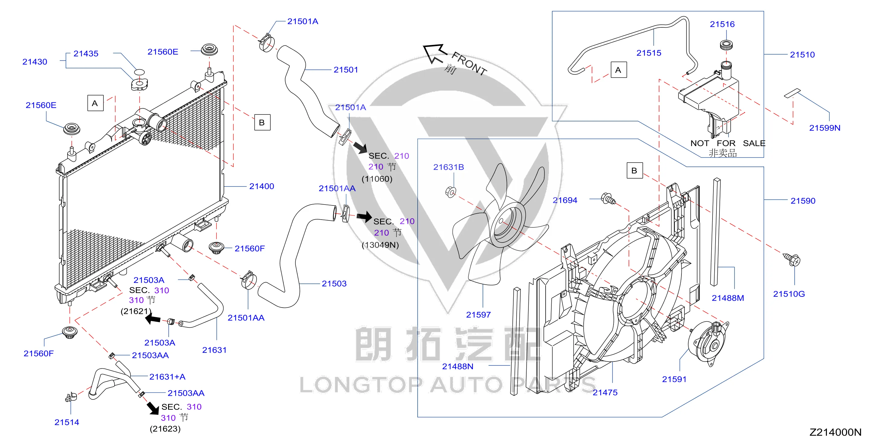 Radiator Electronic Fan Assembly 21481-EW80A 21481EW80A for Nissan