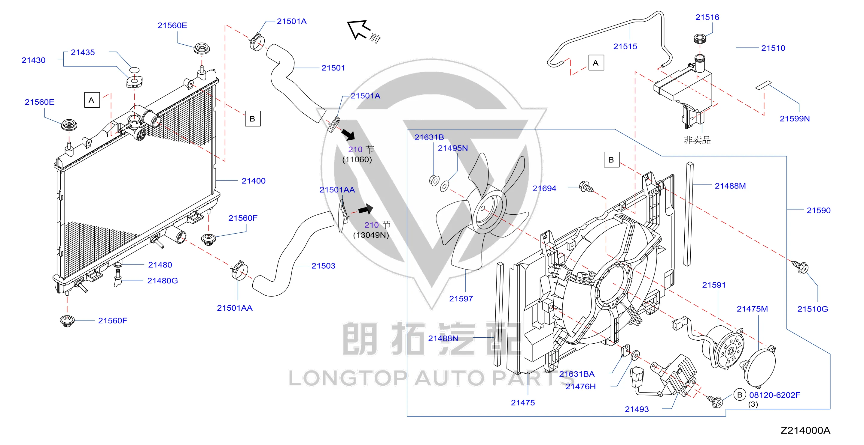 Radiator 21460-EW80A 21460EW80A for Nissan