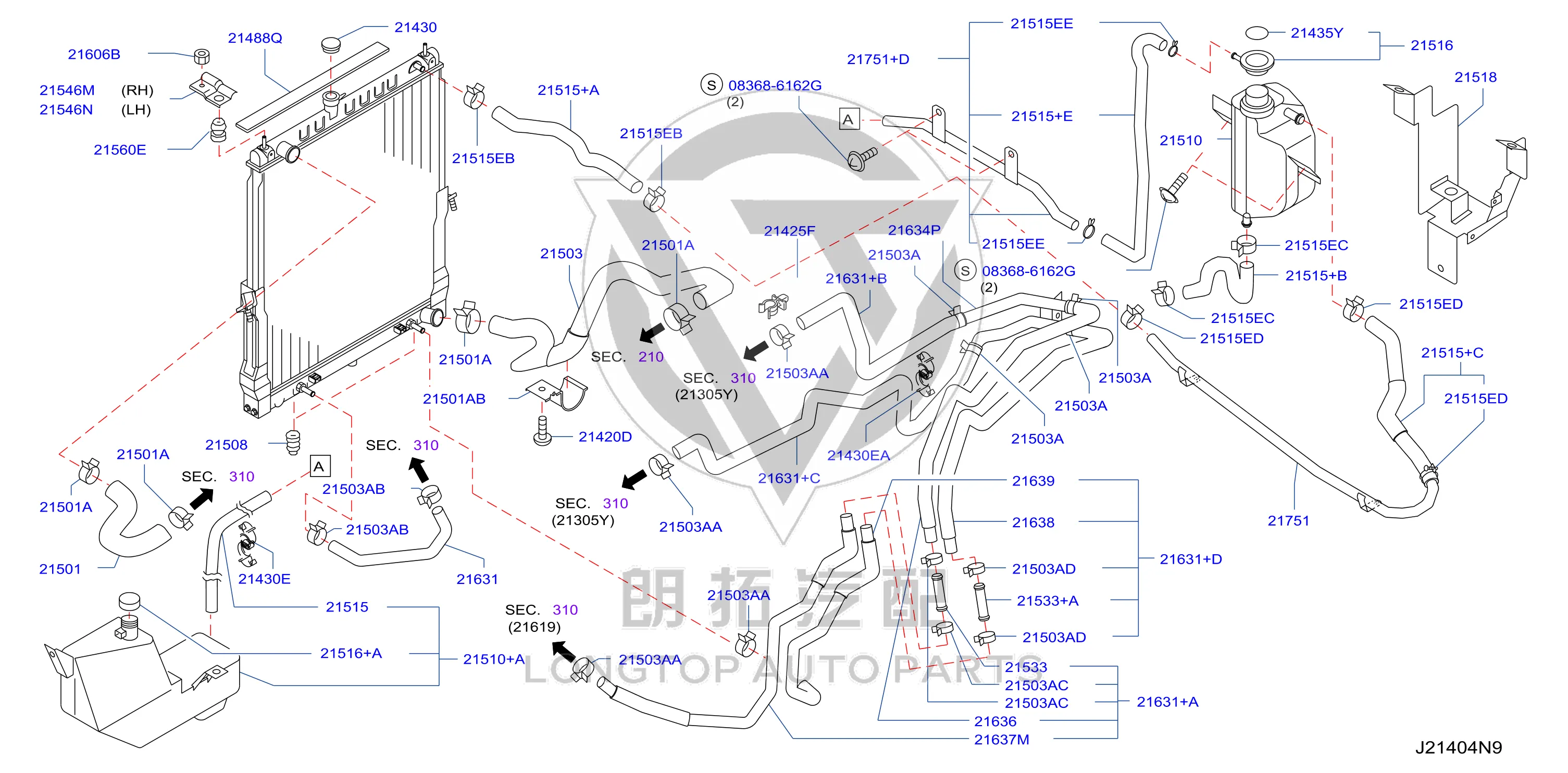 Clamp 21514-7990B 215147990B for Infiniti