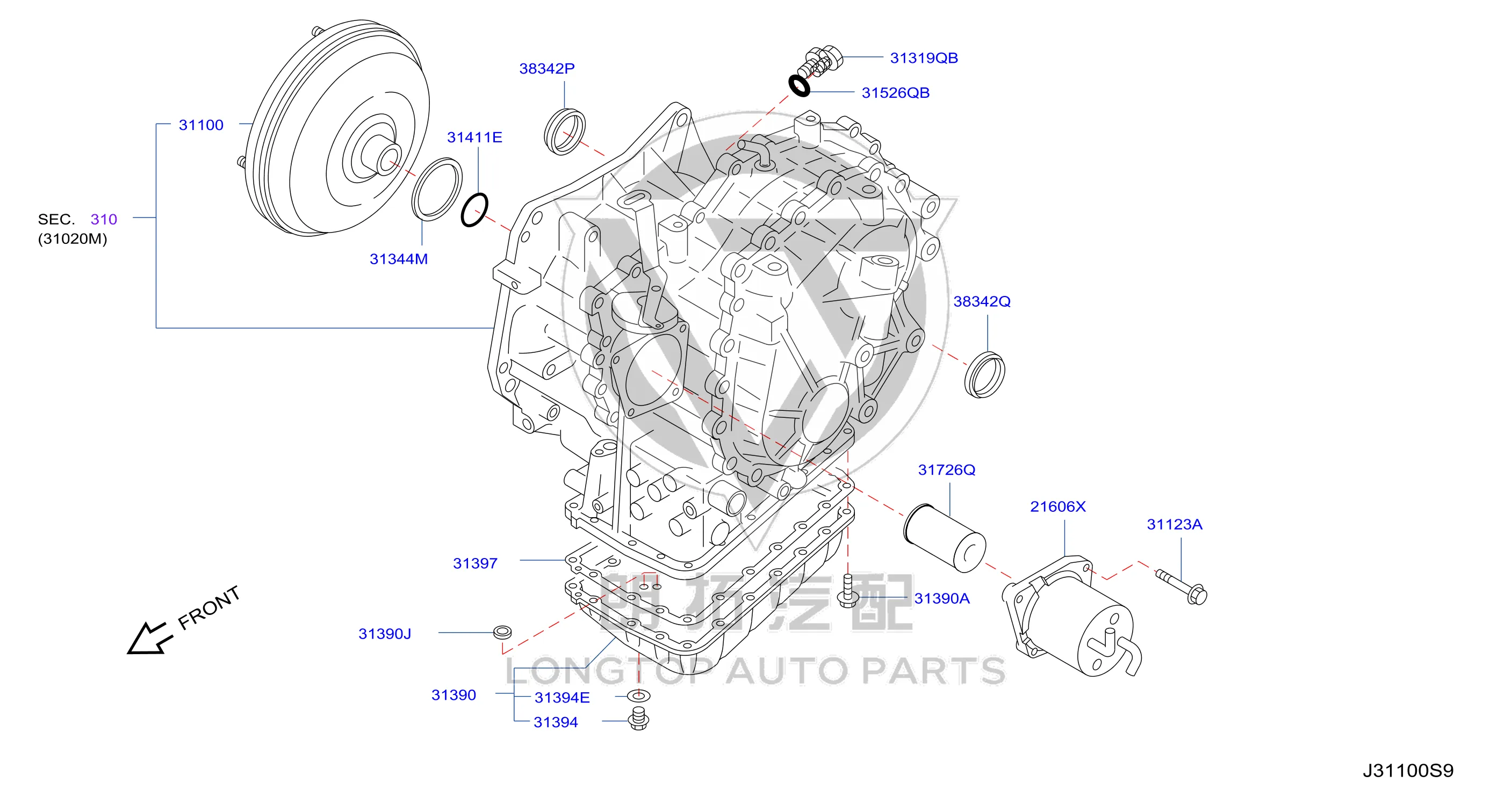 Transmission Oil Cooler 21606-3XX0B 216063XX0B for Nissan